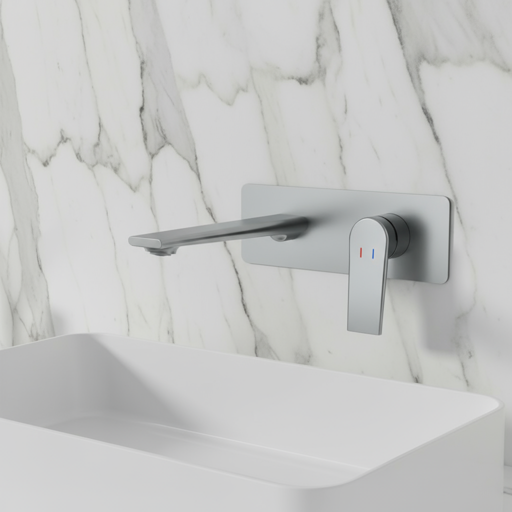 Inbouw wastafelkraan Diego  – Gunmetal grey - Incl. inbouwdeel - 22,5 × 11 × 20 cm