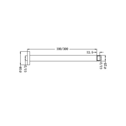 Plafondarm Valencia - Brushed nickel
