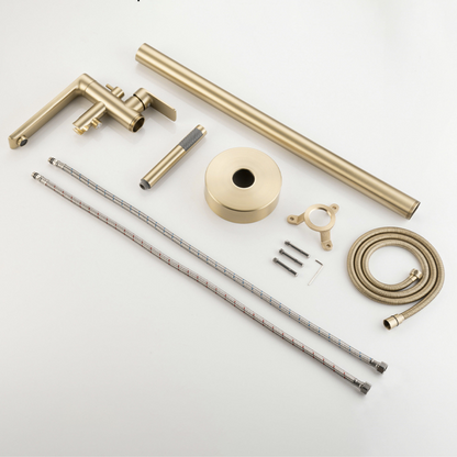 Vrijstaande badkraan Emilia - Geborsteld goud - 88 × 22 × 16 cm