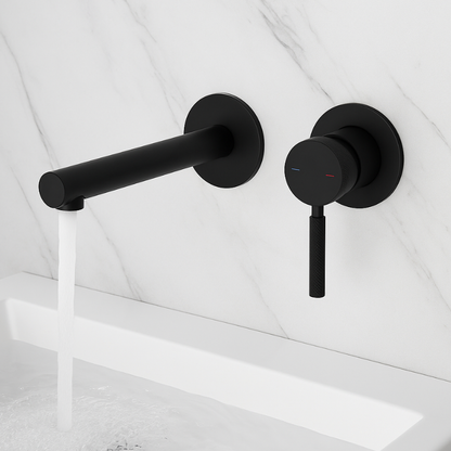 Inbouw wastafelkraan Taylor - Mat zwart - Incl. inbouwdeel - 8 × 12 × 16,5 cm