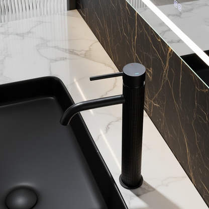 Hoge wastafelkraan Angelica - Mat zwart - 30,5 × 5,5 × 19 cm