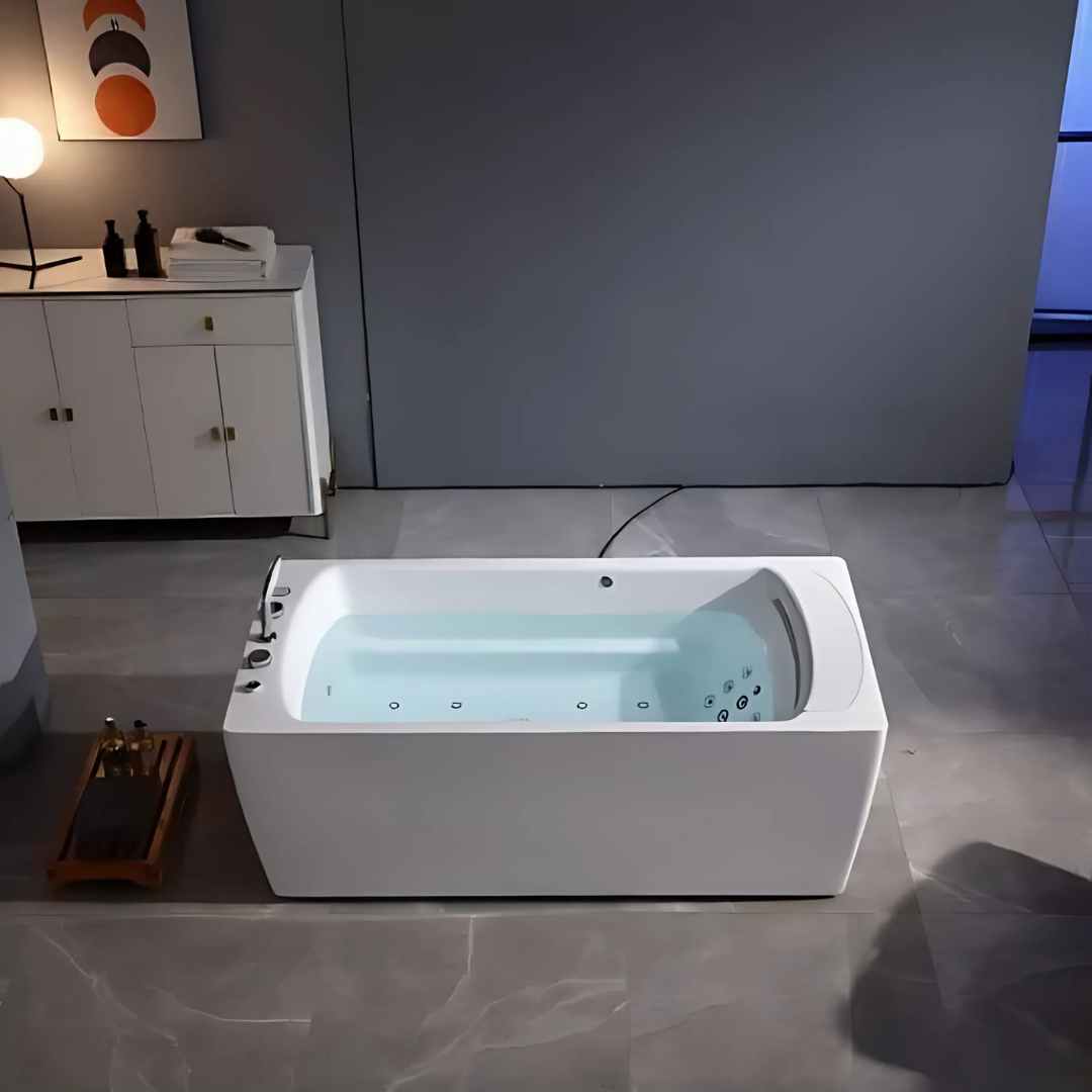 Vrijstaand Massagebad – Bellagio – Glans Wit – 170x85x62 cm