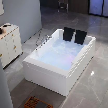 Vrijstaand Massagebad – Valenza – Glans Wit – 182x122x67 cm