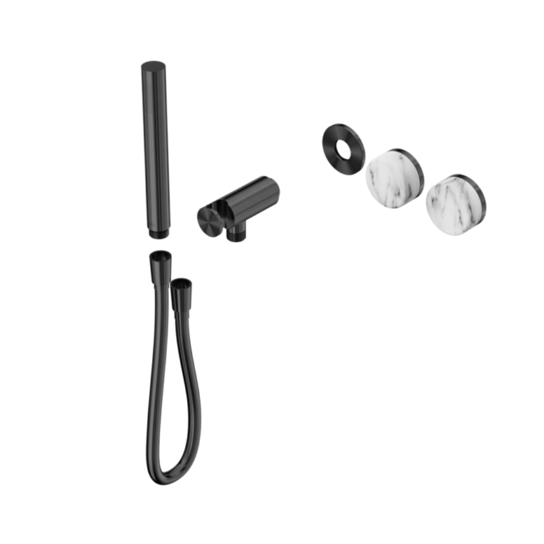 Inbouw douchemengkraan – Sorrento – Arabescato Corchia – Staafhanddouche – Zonder achterplaat – Gun metal grey