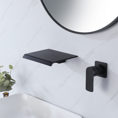 Inbouw wastafelkraan Louise - Mat zwart - Incl. inbouwdeel