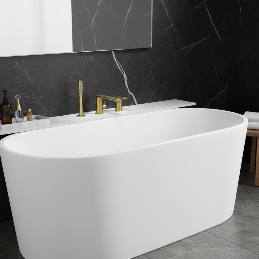 Opbouw badkraan Vero – Geborsteld goud - 21,6 × 24 × 19,5 cm