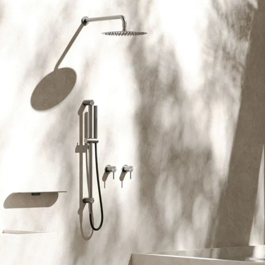 Staafhanddouche met glijstang Capri - Brushed bronze