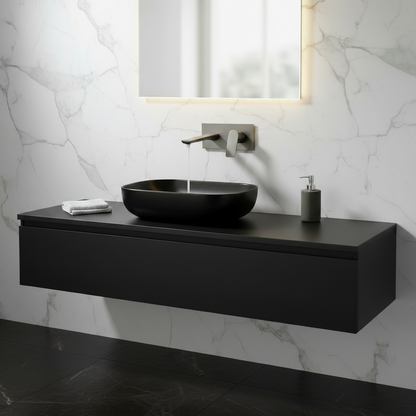 Inbouw wastafelkraan Silvio – Gunmetal grey - Incl. inbouwdeel - 25 × 10 × 20 cm