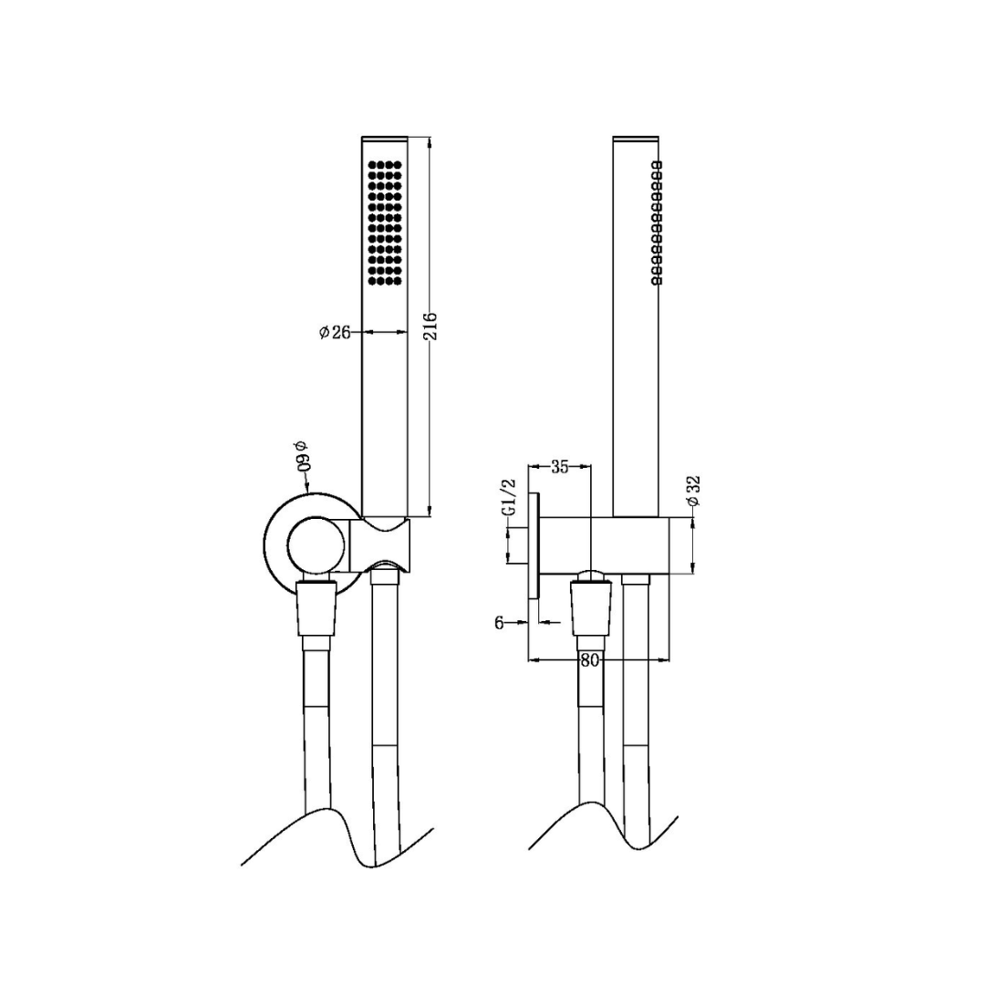 Staafhanddouche Capri - Brushed bronze