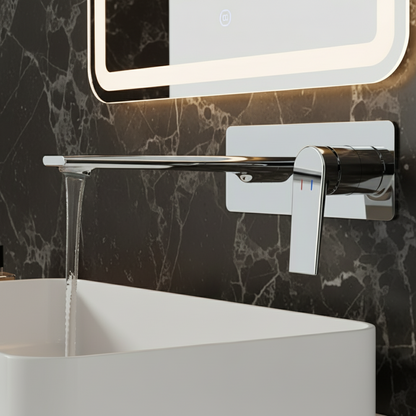 Inbouw wastafelkraan Diego  – Chroom - Incl. inbouwdeel - 22,5 × 11 × 20 cm