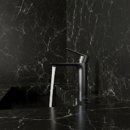 Opbouw wastafelkraan  – Silvio – Gunmetal grey - 14 × 16,5 × 4,3 cm