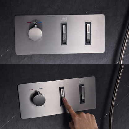 Inbouw Regendoucheset - Leonardo - Gunmetal grey