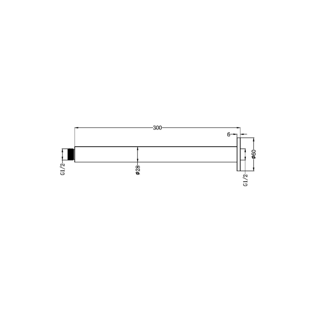 Plafondarm Capri - Brushed nickel – 300 mm