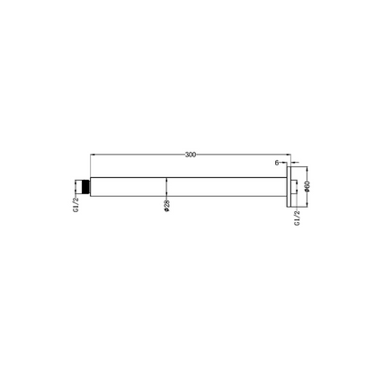 Plafondarm Capri - Brushed nickel – 300 mm