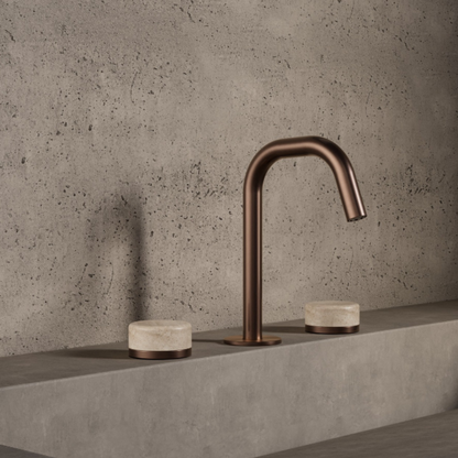 Inbouw mengkraan – Sorrento – Rome Travertine – Gun metal grey