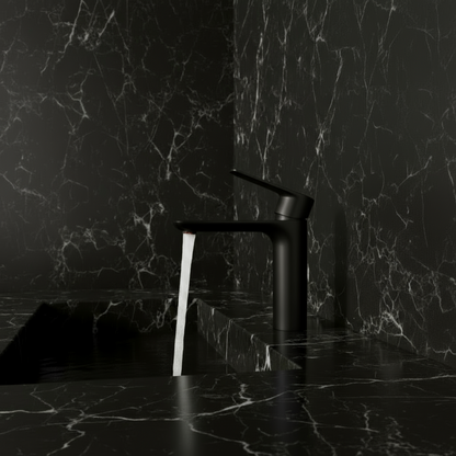 Opbouw wastafelkraan Silvio – Mat zwart - 14 × 16,5 × 4,3 cm