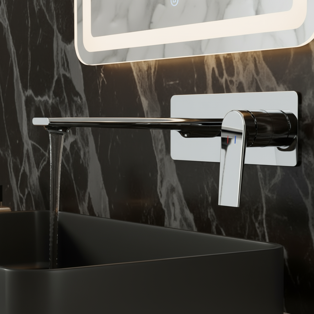 Inbouw wastafelkraan Diego  – Chroom - Incl. inbouwdeel - 22,5 × 11 × 20 cm