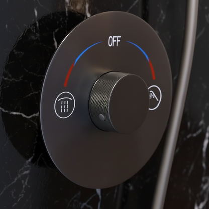 Inbouw Regendoucheset Amalia - Mat zwart - Incl. inbouwdeel