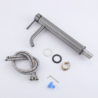 Hoge wastafelkraan Angelica - Gunmetal grey - 30,5 × 5,5 × 19 cm