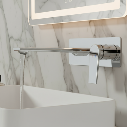 Inbouw wastafelkraan Diego  – Chroom - Incl. inbouwdeel - 22,5 × 11 × 20 cm