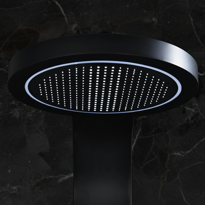 Douchepaneel Elena - LED - Digitaal display - Mat zwart- 145 × 18 × 65 cm