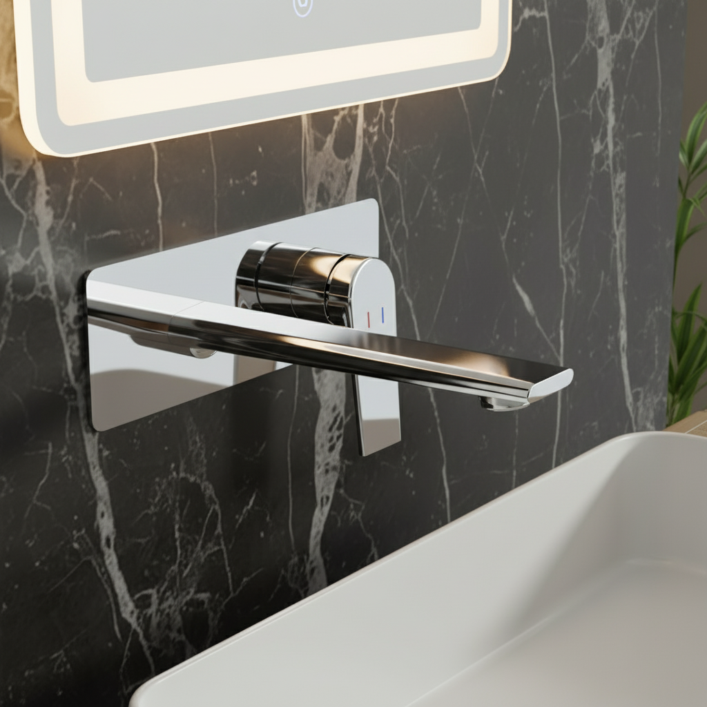 Inbouw wastafelkraan Diego  – Chroom - Incl. inbouwdeel - 22,5 × 11 × 20 cm