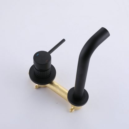 Inbouw wastafelkraan Angelica - Mat zwart - Incl. inbouwdeel - 23 × 20.5 × 10 cm