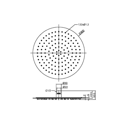 Douchekop Capri – Geborsteld brons - 300 mm