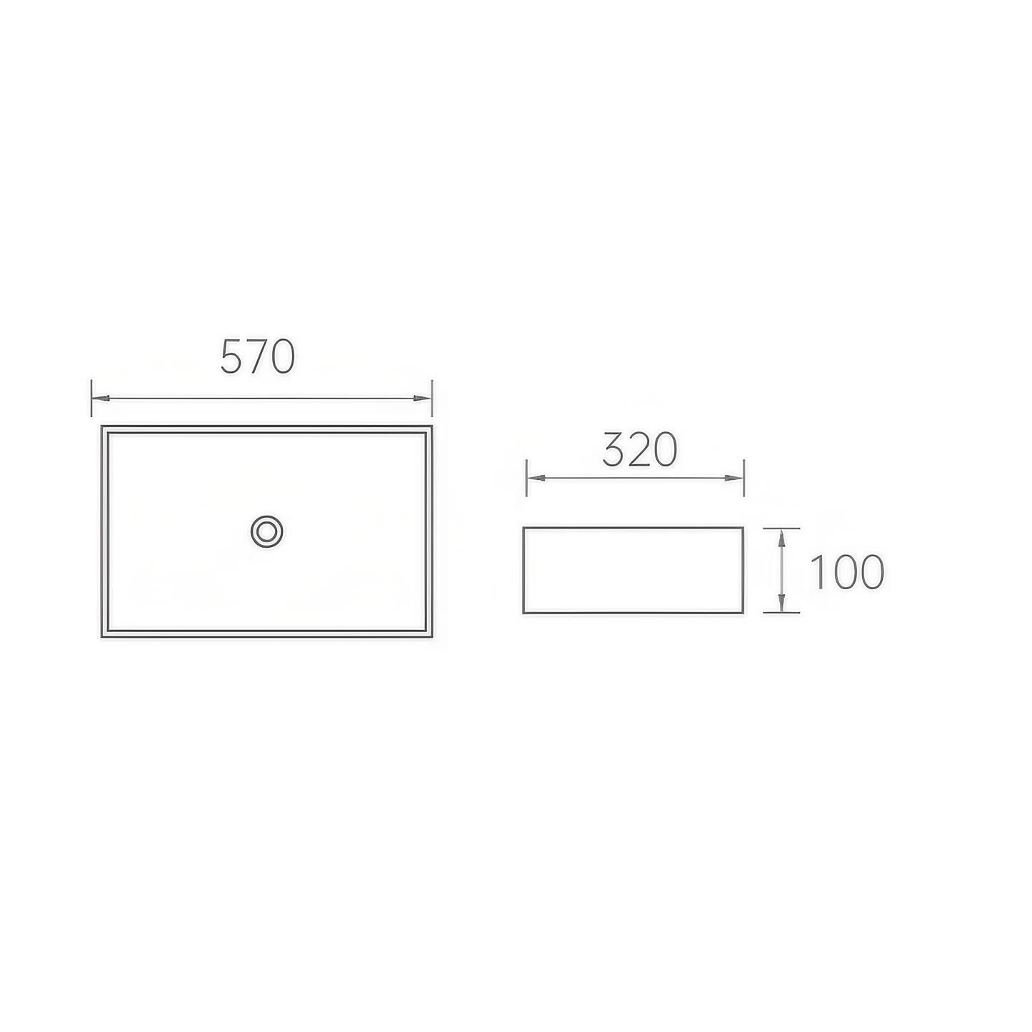 Opzet Waskom - Dante - Zilver - RVS - 570x320x100mm