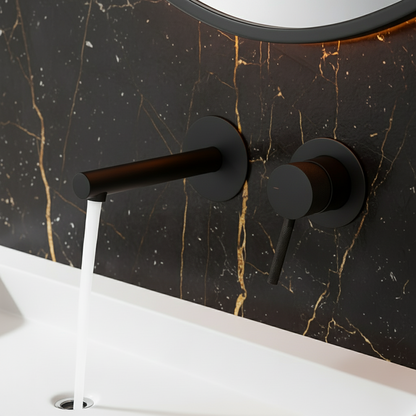 Inbouw wastafelkraan Taylor - Mat zwart - Incl. inbouwdeel - 8 × 12 × 16,5 cm