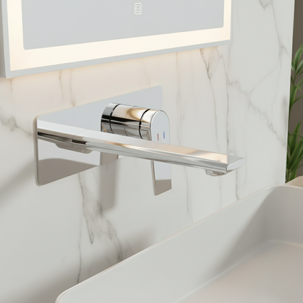 Inbouw wastafelkraan Diego  – Chroom - Incl. inbouwdeel - 22,5 × 11 × 20 cm