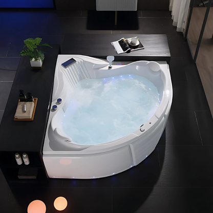 Hoekbad Massagebad – Montecarlo – Glans Wit – 155x155x72 cm