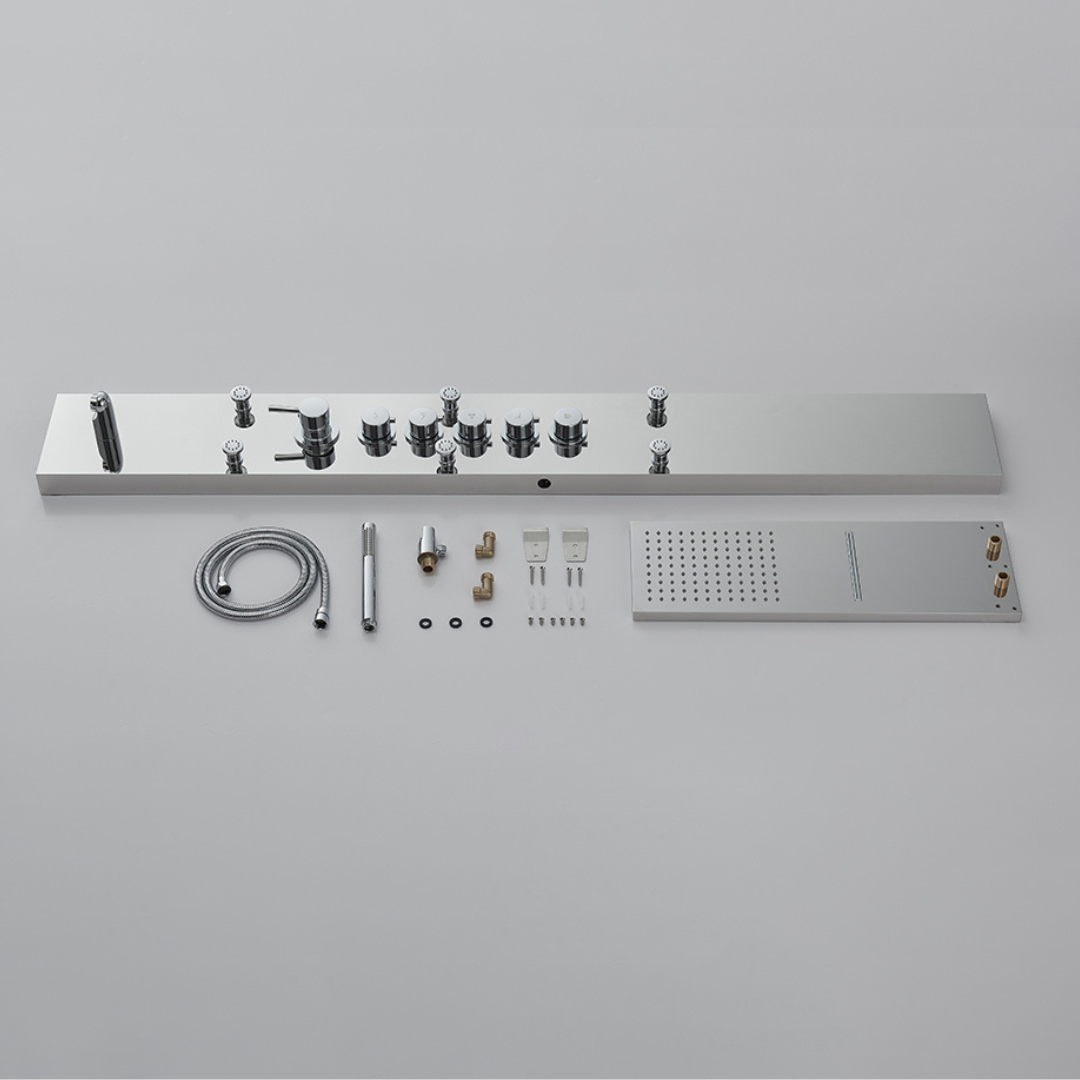 Douchepaneel Nana – Waterval – Massagejets – Chroom- 150 × 20 × 60 cm