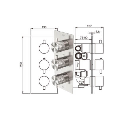 Inbouw thermostaatkraan – Valencia – Geborsteld nikkel