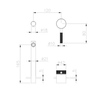 Inbouw wastafelkraan Taylor - Chroom - Incl. inbouwdeel