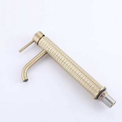 Hoge wastafelkraan Angelica - Geborsteld goud - 30,5 × 5,5 × 19 cm