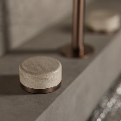 Inbouw mengkraan – Sorrento – Rome Travertine – Gun metal grey
