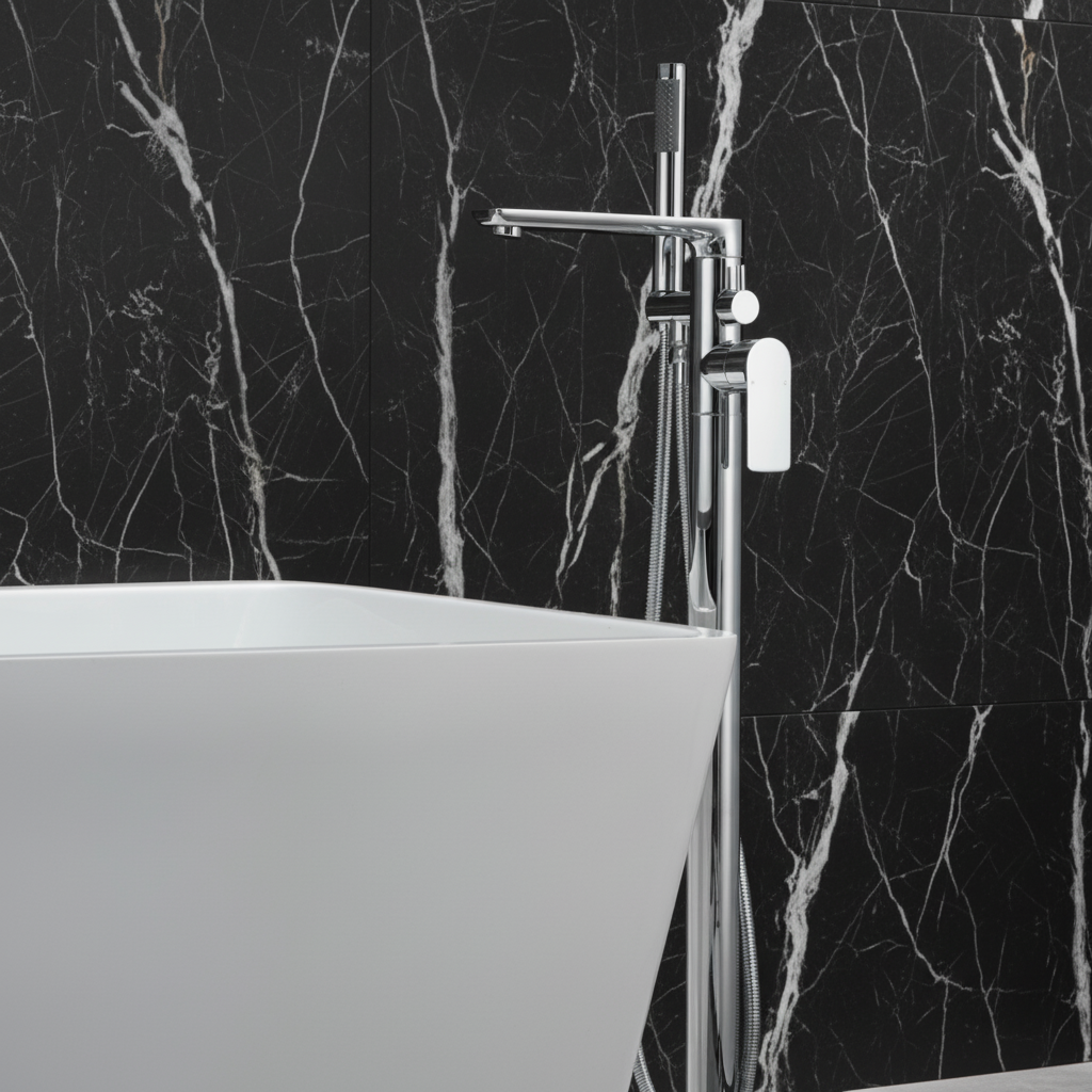 Vrijstaande badkraan Emilia - Chroom - 88 × 22 × 16 cm