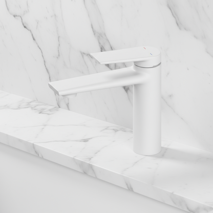 Opbouw wastafelkraan Diego  – Mat wit - 15 × 13,7 × 4,4 cm