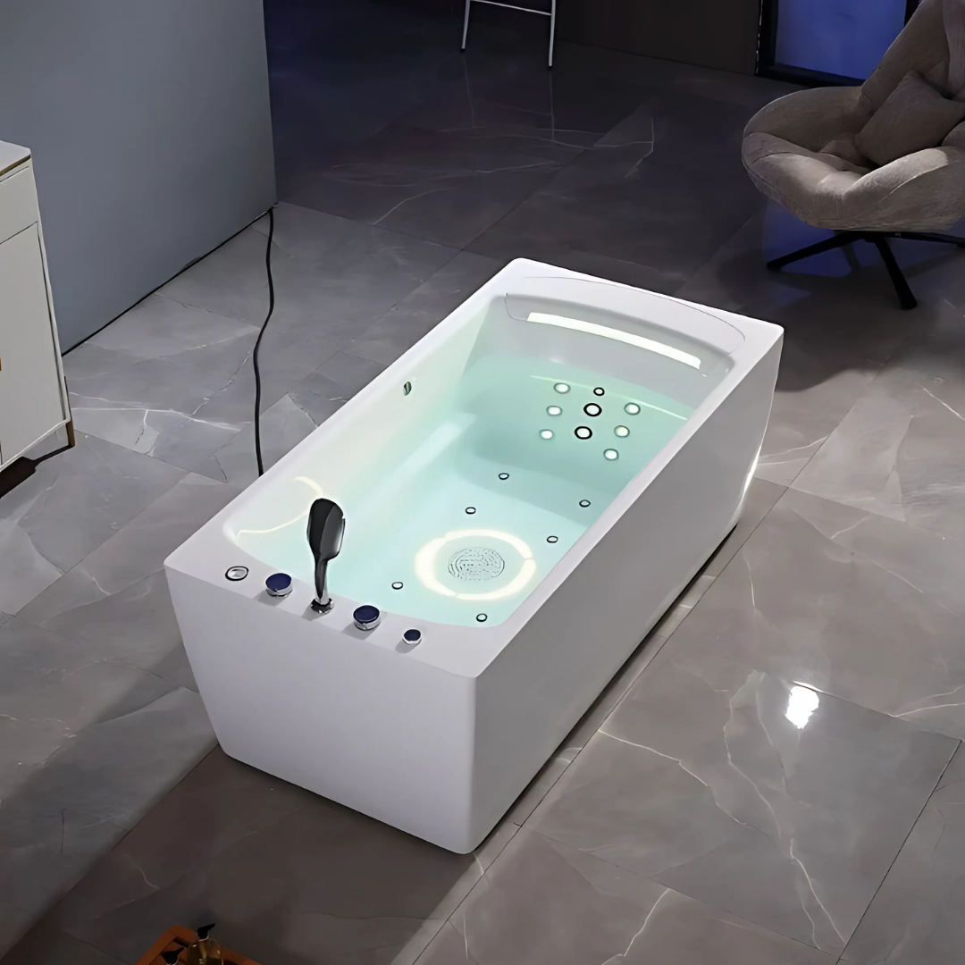 Vrijstaand Massagebad – Bellagio – Glans Wit – 170x85x62 cm