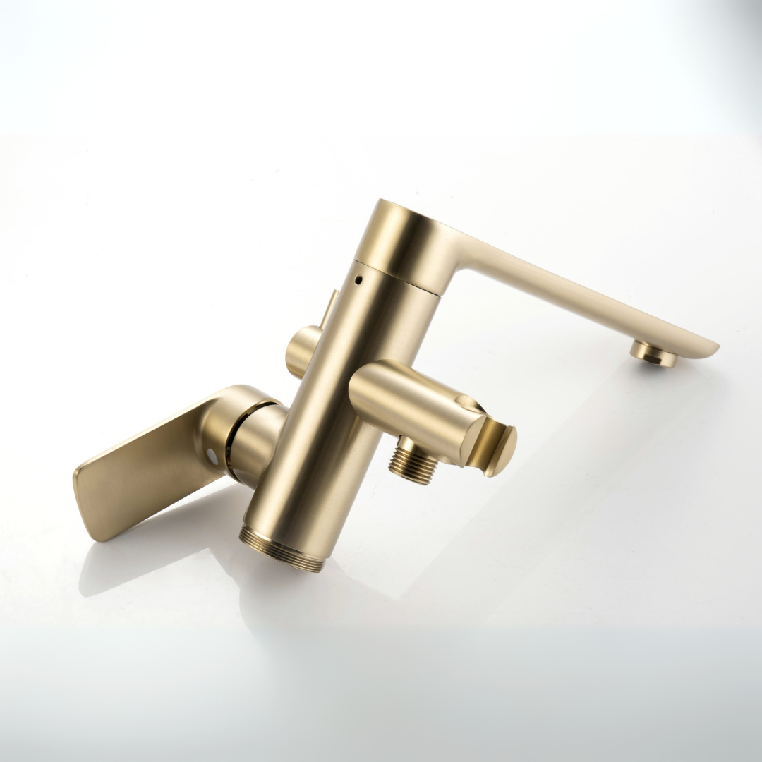 Vrijstaande badkraan Emilia - Geborsteld goud - 88 × 22 × 16 cm