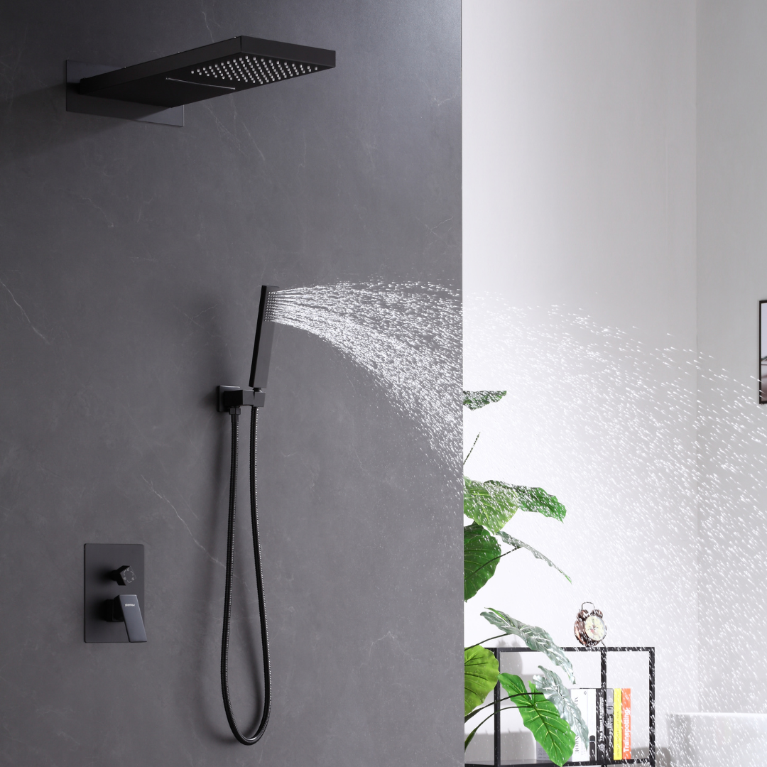 Thermostatische Inbouw Regendoucheset - Jolanda - Zwart