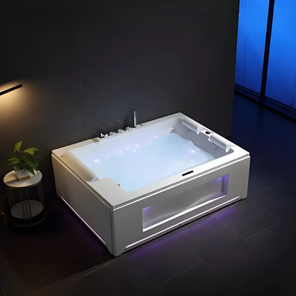 Opbouw Massagebad – Valencia – Glans Wit – 190x142x65 cm