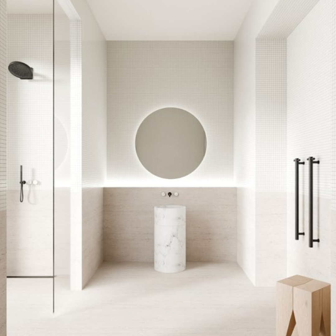 Inbouw douchemengkraan – Sorrento – Arabescato Corchia – Staafhanddouche – Zonder achterplaat – Gun metal grey