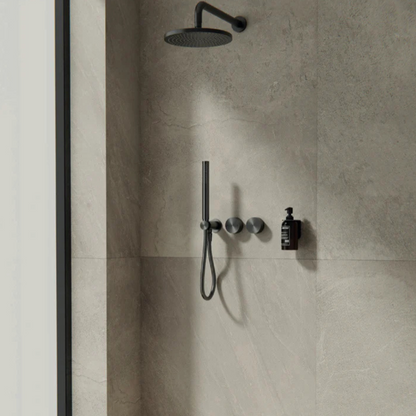 Inbouw douchemengkranen Valencia - Staafhanddouche - Zonder achterplaat - Graphite