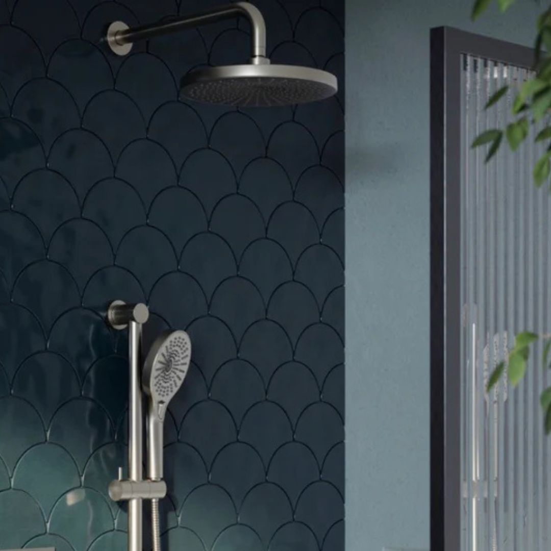 Thermostatiche inbouw regendoucheset Valencia - Air shower II - Brushed nickel