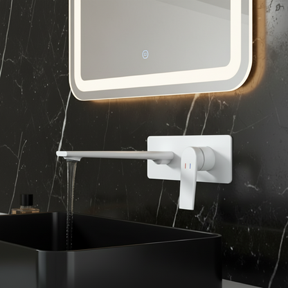 Inbouw wastafelkraan Diego  – Mat wit - Incl. inbouwdeel - 22,5 × 11 × 20 cm