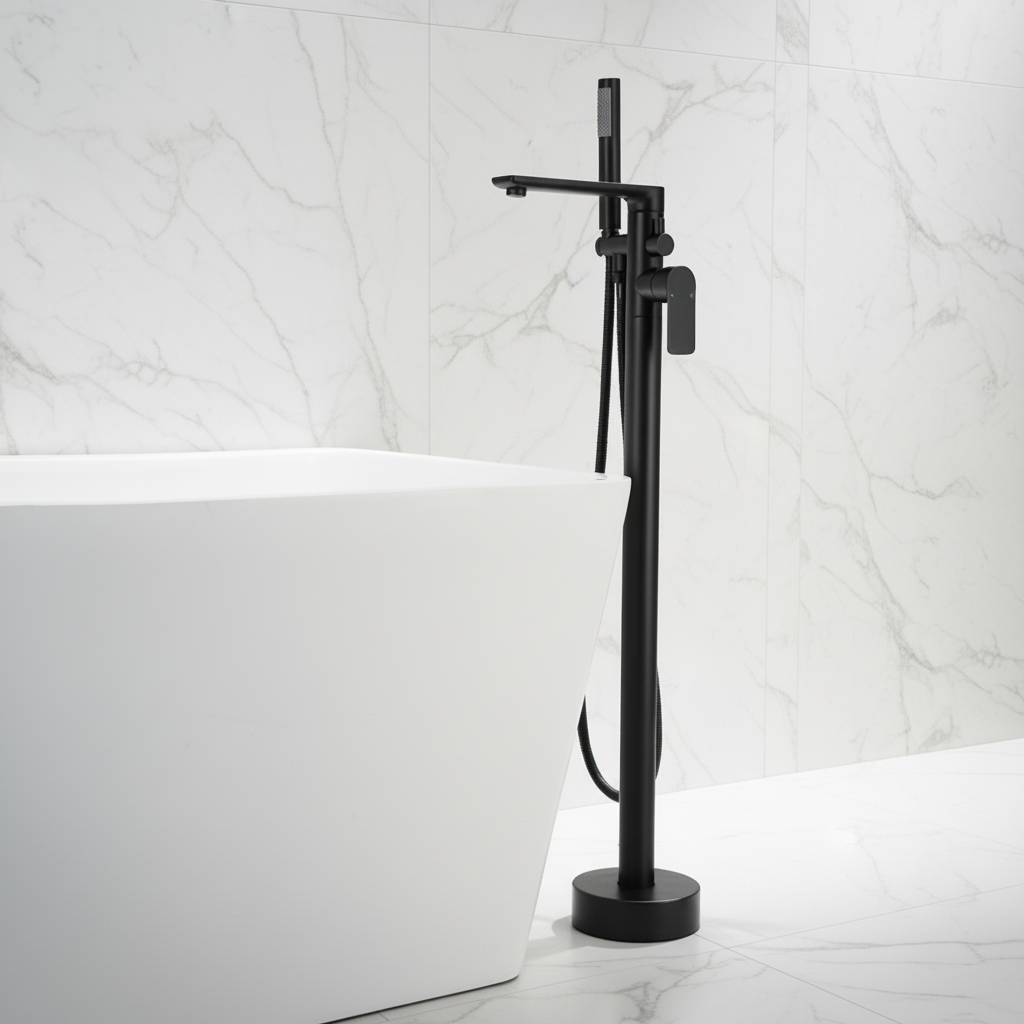Vrijstaande badkraan Emilia - Mat zwart - 88 × 22 × 16 cm