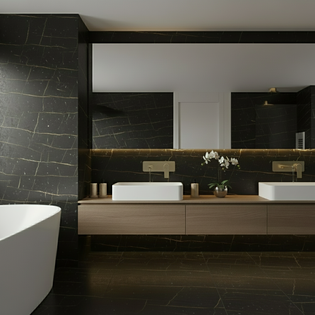 Inbouw wastafelkraan Diego  – Geborsteld goud - Incl. inbouwdeel - 22,5 × 11 × 20 cm