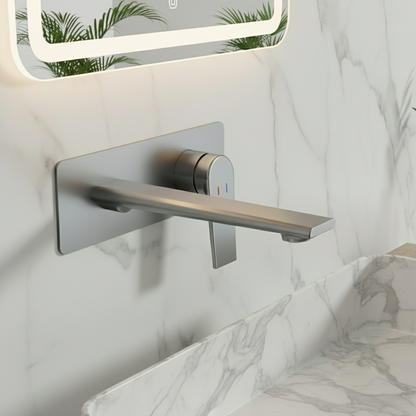 Inbouw wastafelkraan Diego  – Gunmetal grey - Incl. inbouwdeel - 22,5 × 11 × 20 cm